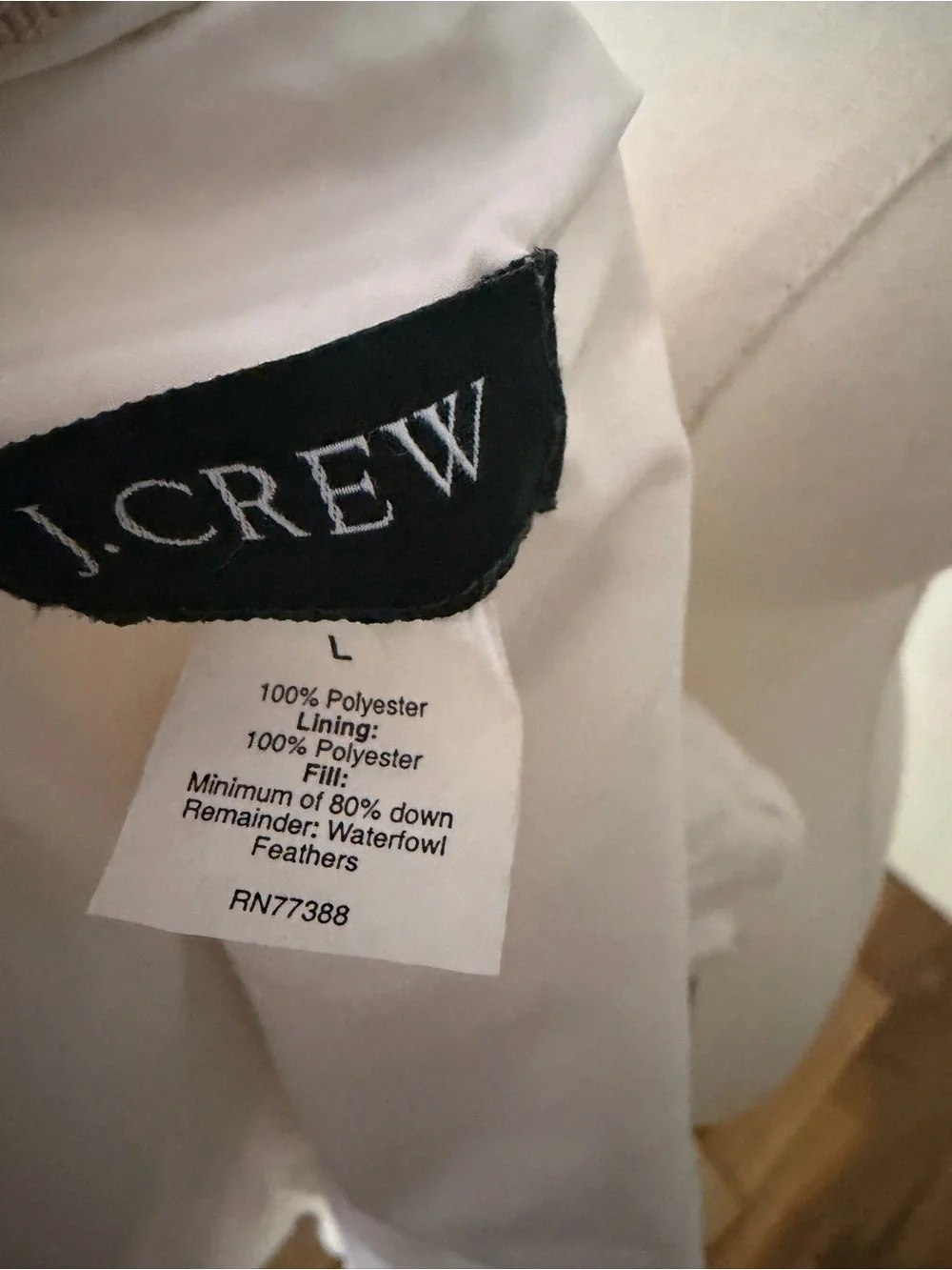 Y2K J. Crew Off-White Quilted Button-Front Puffer Vest, Large, EUC